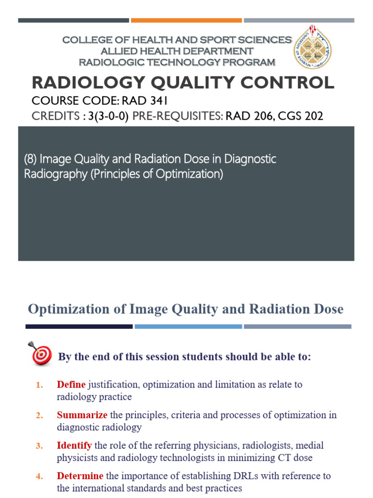 Radiology Quality Control Optimization | PDF | Radiology | Radiography