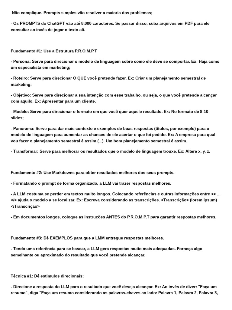 Prompts Eficazes para ChatGPT | PDF | Pensamento