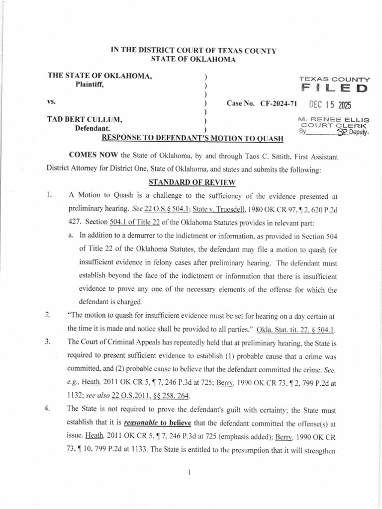 Response To Motion To Quash | PDF