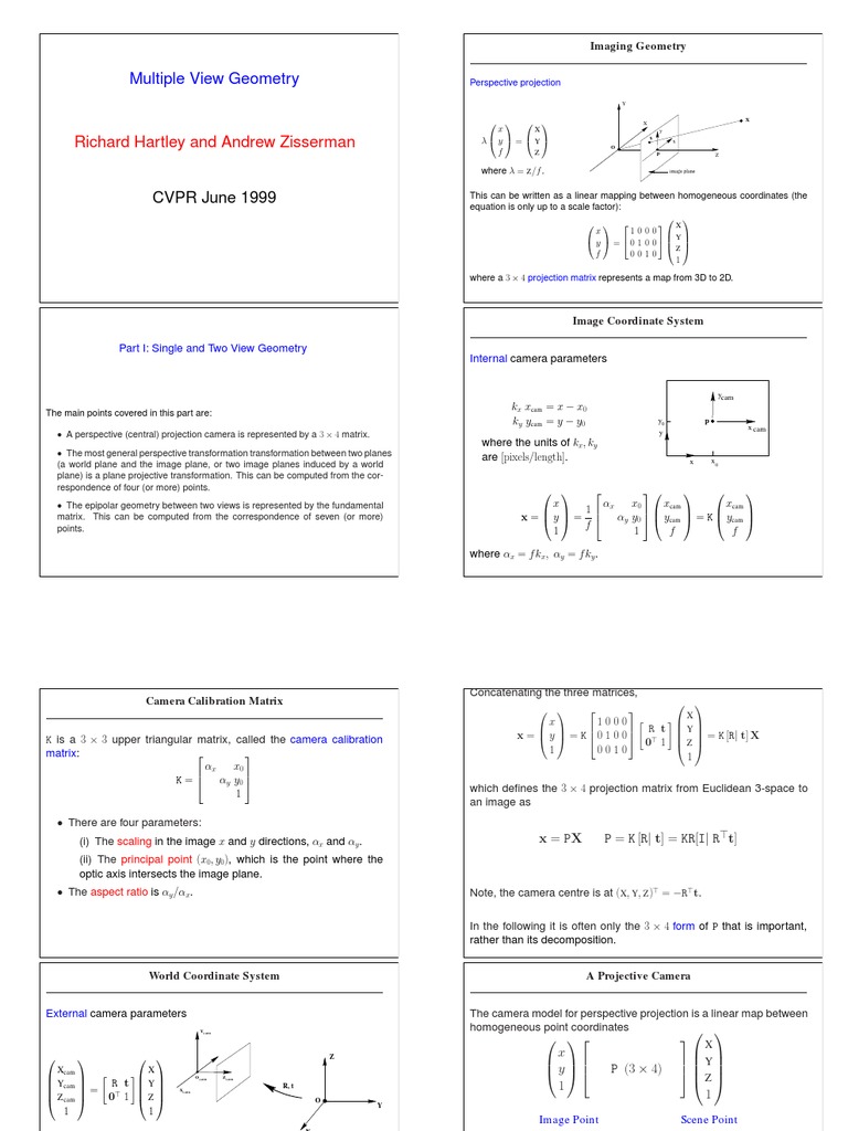 Triangulation in Multiple View Geometry | PDF | Linear Algebra ...