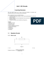 Unit 1: DC Circuits: Summary and Learning Outcomes