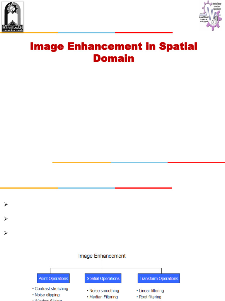 Image Enhancement Techniques Overview | PDF | Contrast (Vision) | Histogram