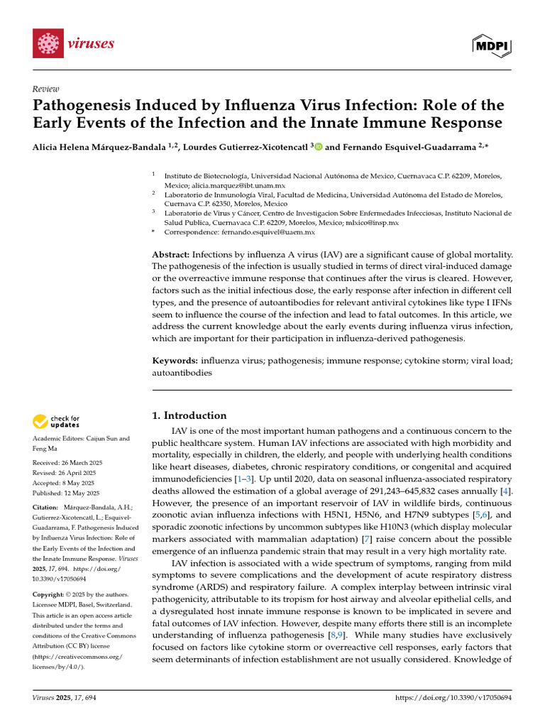 Influenza Virus Pathogenesis and Immunity | PDF | Influenza A Virus ...