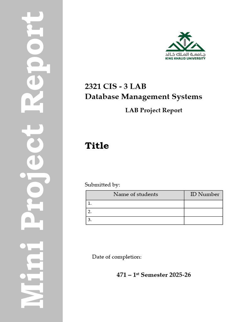 Database Management Systems Project Report | PDF