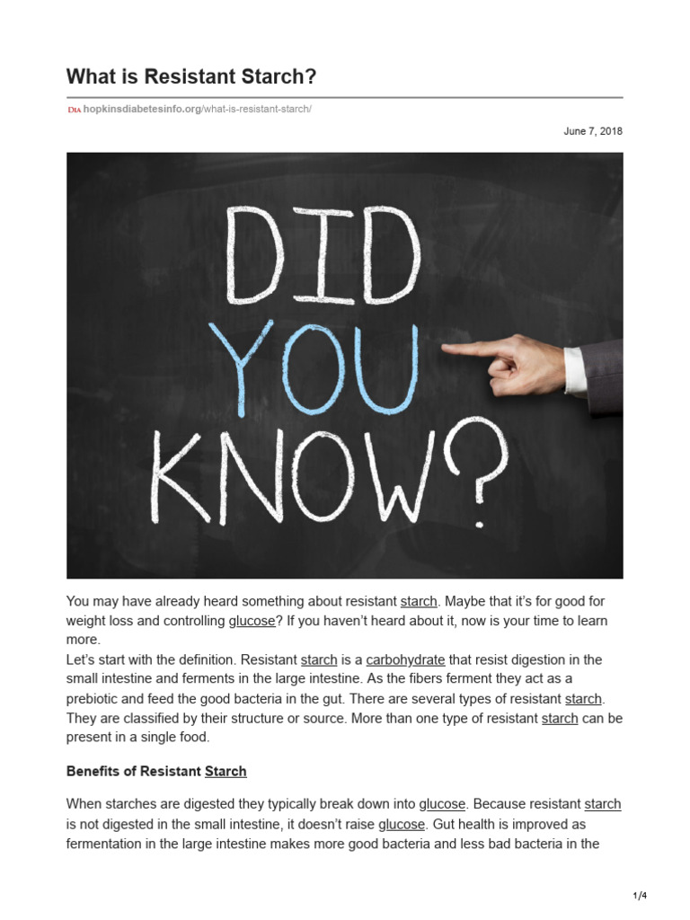 Understanding Resistant Starch Benefits | PDF | Starch | Food Science