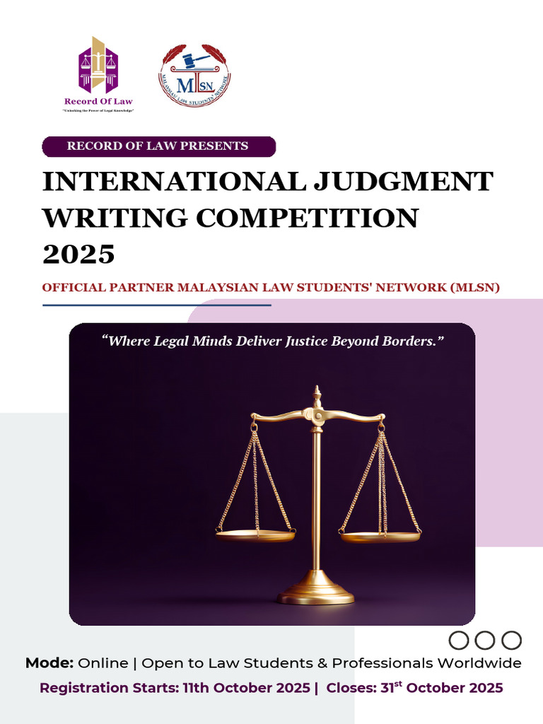 International Judgment Writing Competition 2025 | PDF | Judgment (Law ...