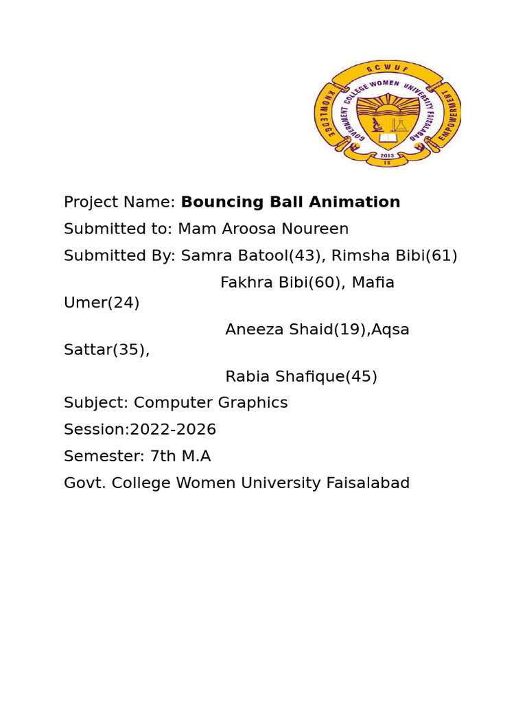 Bouncing Ball Animation, Group 3-2 | PDF