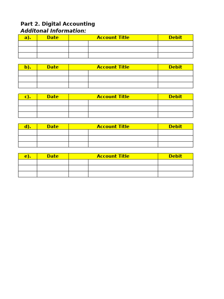 PART 2. Digital Accounting Worksheet | PDF