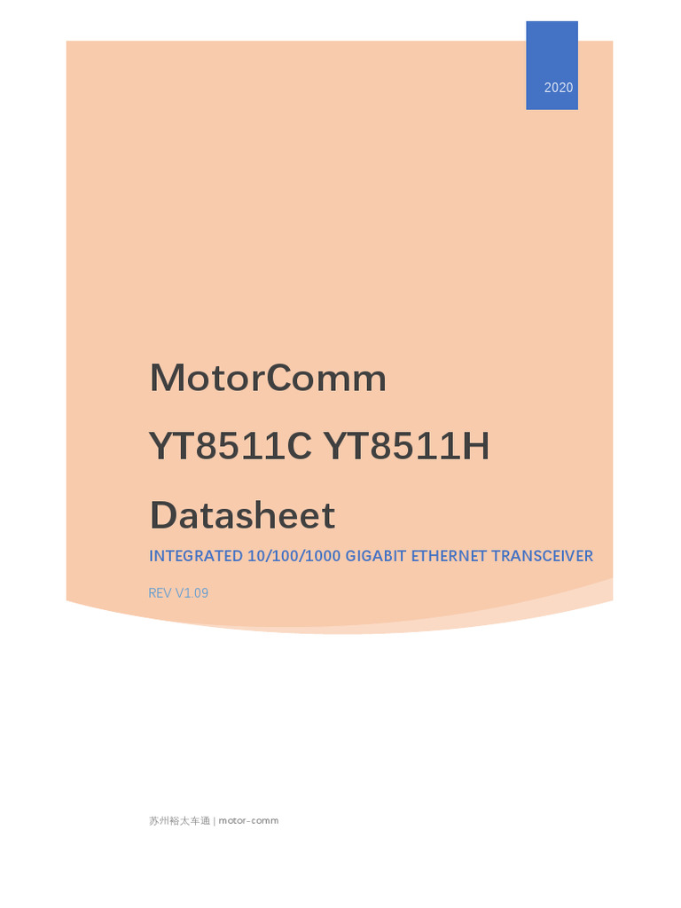 MotorComm YT8511C/H Ethernet Transceiver | PDF | Electrical Engineering ...