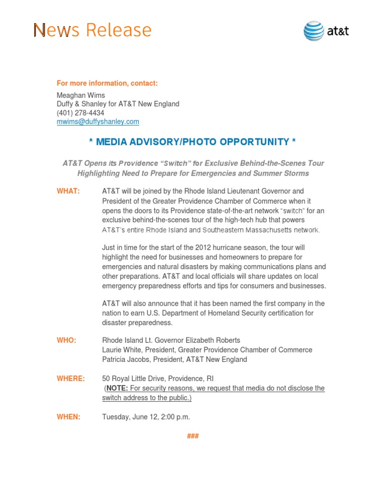 Providence Switch Media Alert 061212 | PDF