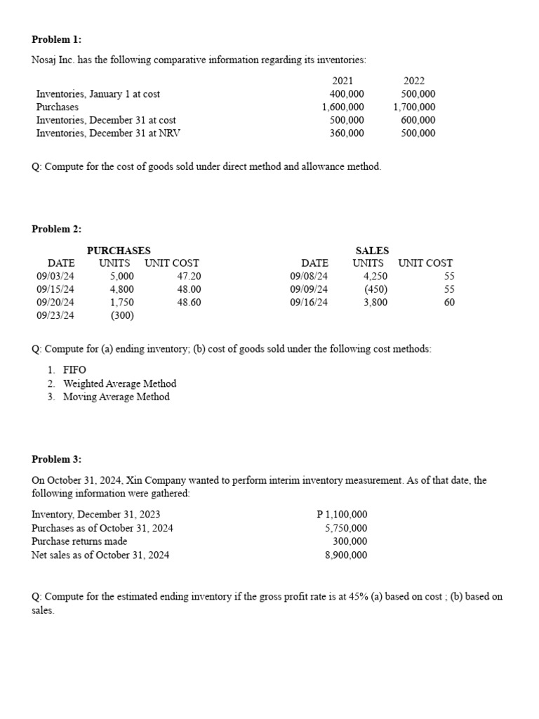 Inventory and COGS Calculation Guide | PDF | Cost Of Goods Sold | Inventory