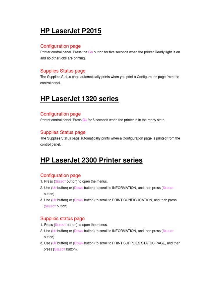 HP LaserJet Printer Configuration Guide | PDF | Printer (Computing ...