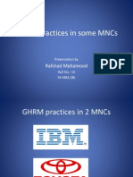 GHRM Practices in Some MNCs