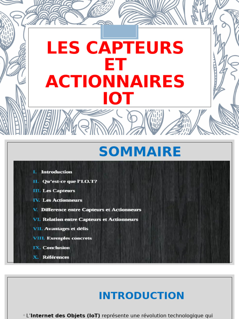 Capteurs et Actionneurs dans l'IoT | PDF