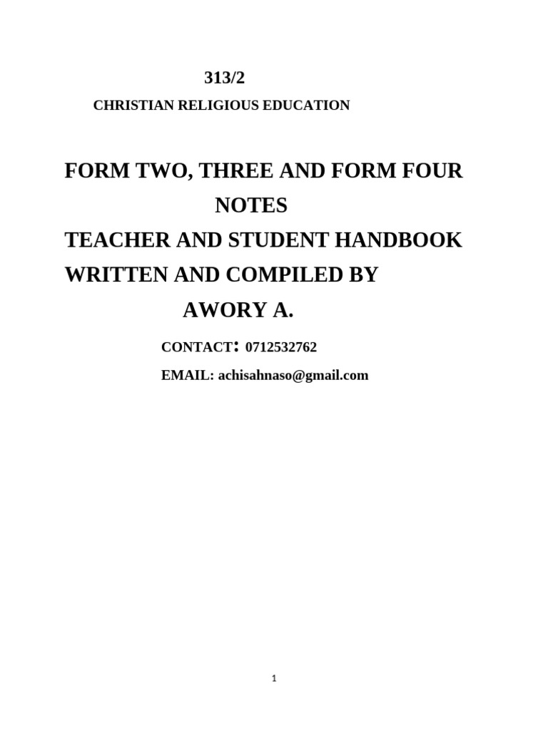 Paper Two Cre Notes.achsah | PDF | Jesus | John The Baptist