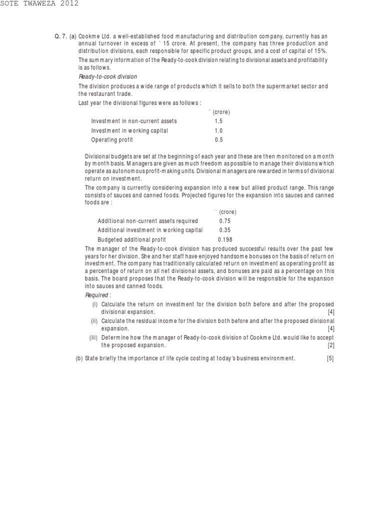 Performance 6.10 | PDF | Return On Investment | Profit (Accounting)