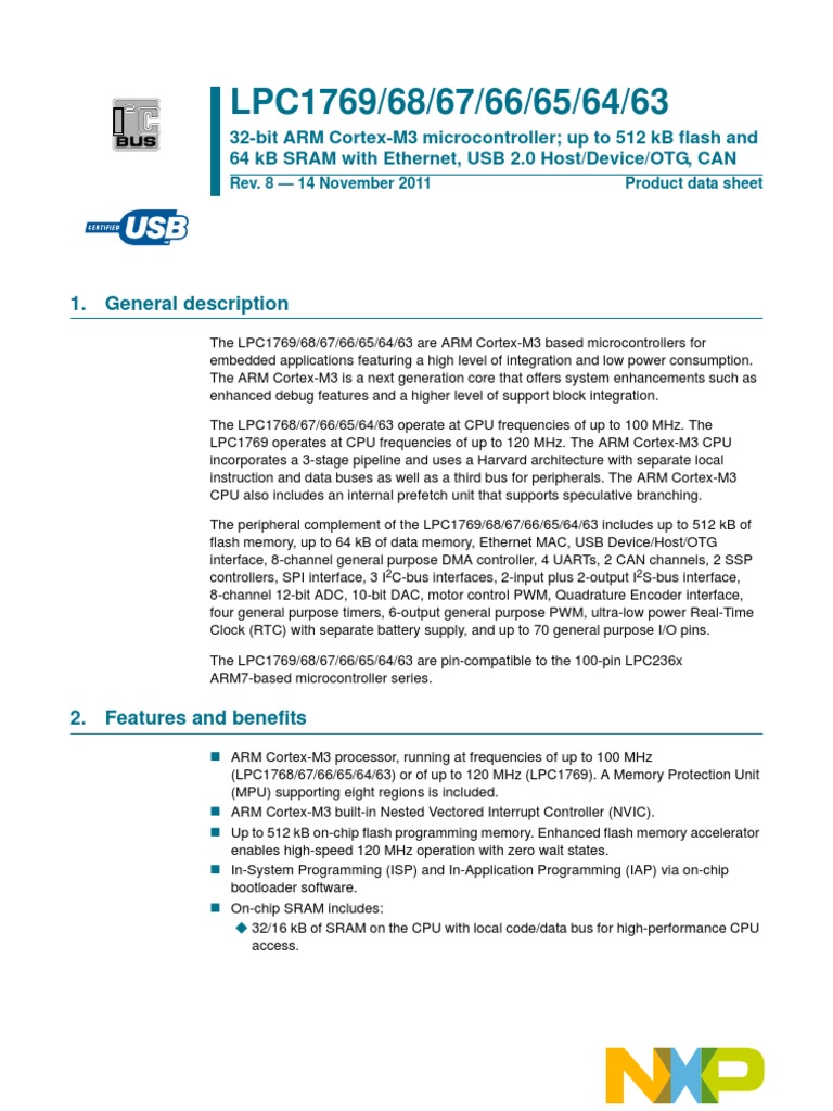 LPC1769 68 67 66 65 64 63 | PDF | Arm Architecture | Electronic Design