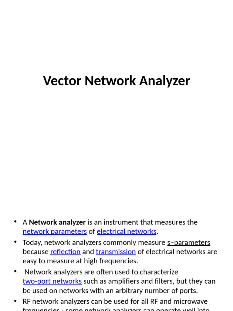 Understanding Vector Network Analyzers | PDF | Electronics | Electrical ...