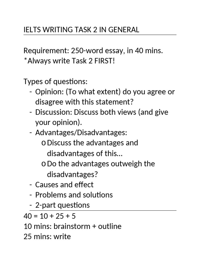 IELTS Writing Task 2 Guide | PDF