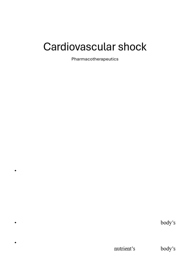 Cardiovascular Shock | PDF | Shock (Circulatory) | Angiology