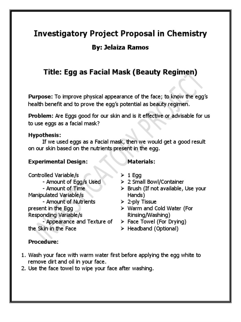 Outline of the science investigatory project picture