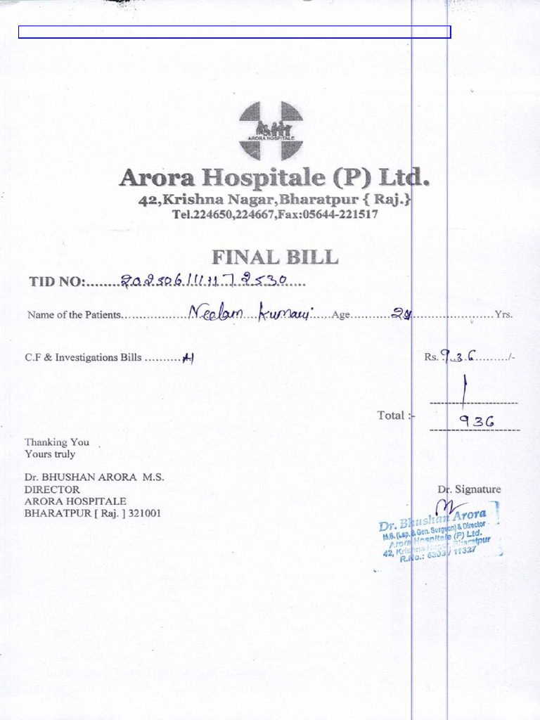 Final Bill Report | PDF