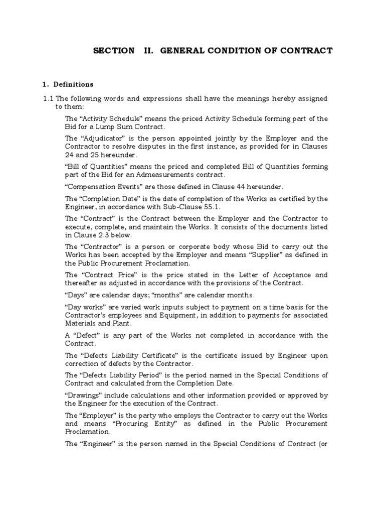 General Conditions of Contract Explained | PDF | General Contractor ...