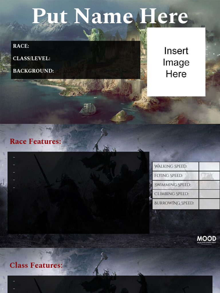 Character Sheet Template for RPGs | PDF | Role Playing Games | Tabletop ...