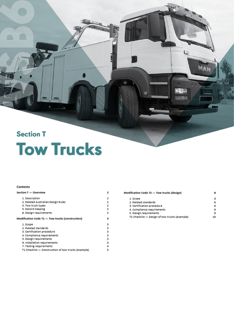 Tow Truck Design and Construction Guidelines | PDF | Crane (Machine ...