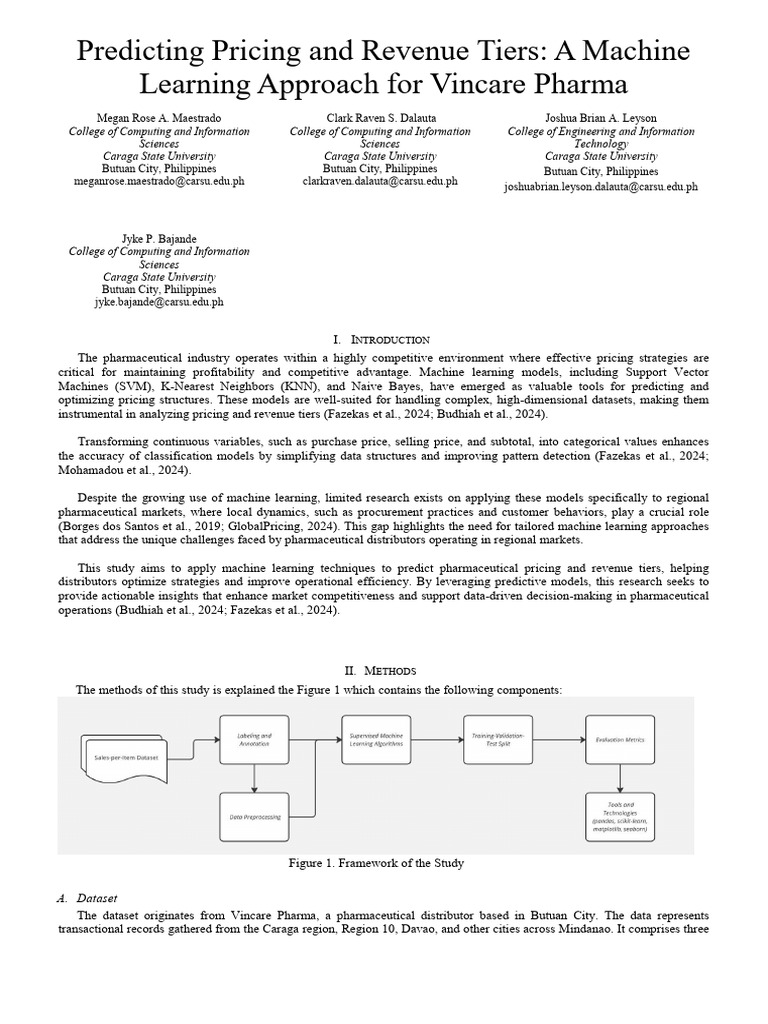 Predicting Pricing and Revenue Tiers: A Machine Learning Approach For ...