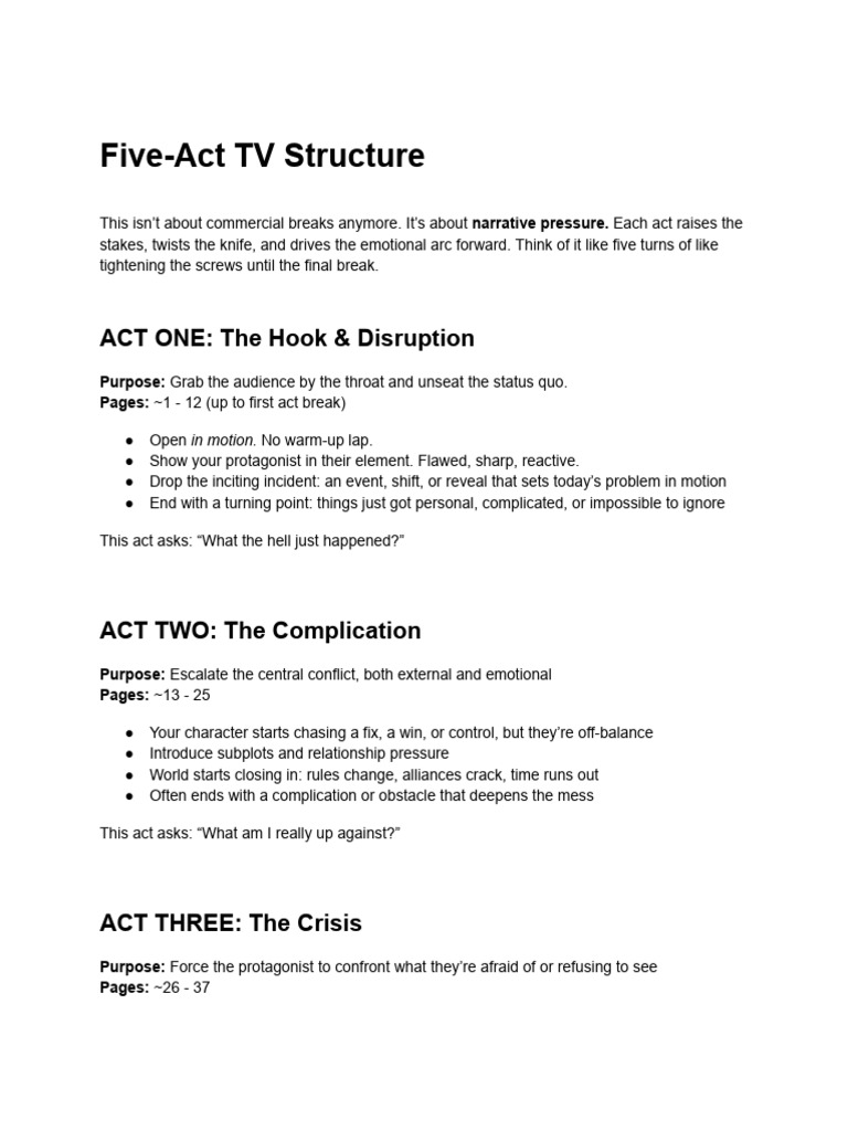 Mastering the Five-Act TV Structure | PDF | Television