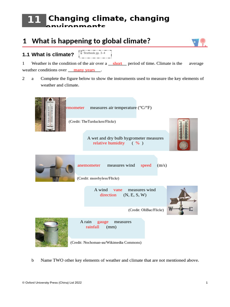 Weather Instruments and Climate Change Overview | PDF | Greenhouse ...