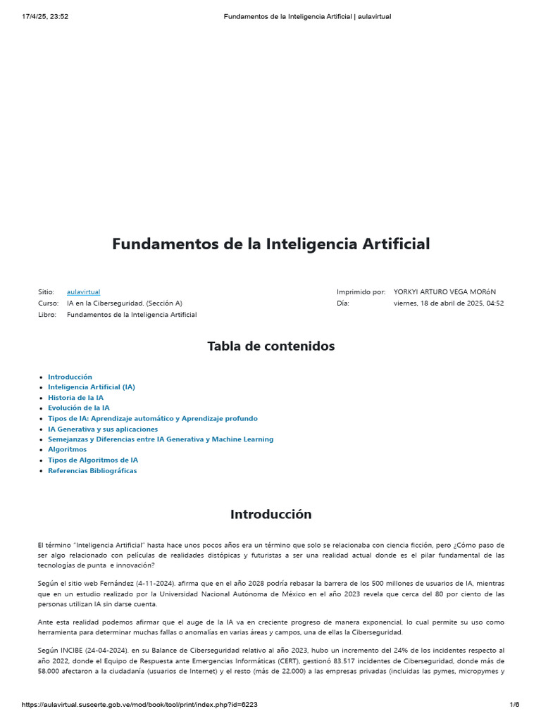 Fundamentos de la Inteligencia Artificial | PDF | Inteligencia ...