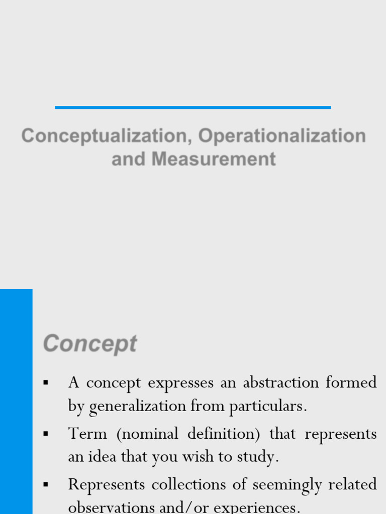 Conceptualization and Measurement in Research | PDF | Validity ...