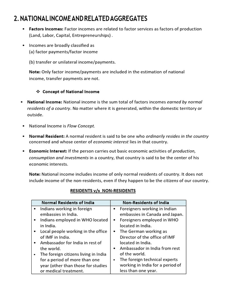 National Income and Economic Aggregates | PDF | Gross Domestic Product ...