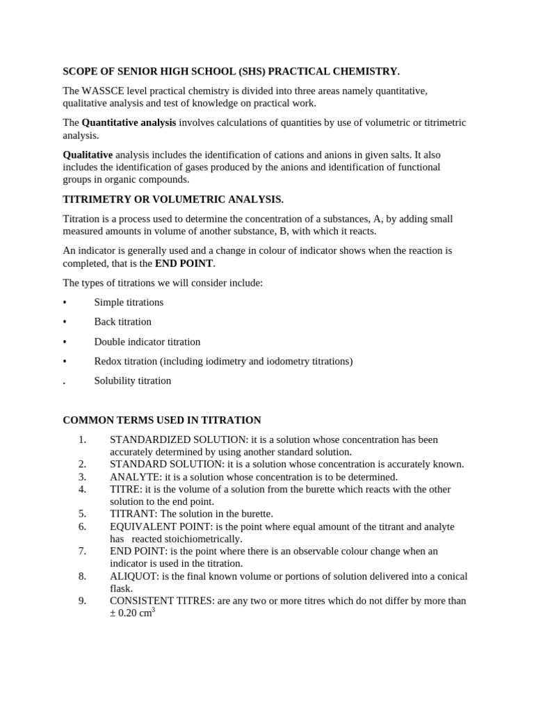 Quantitative Analysis | PDF | Titration | Chemistry