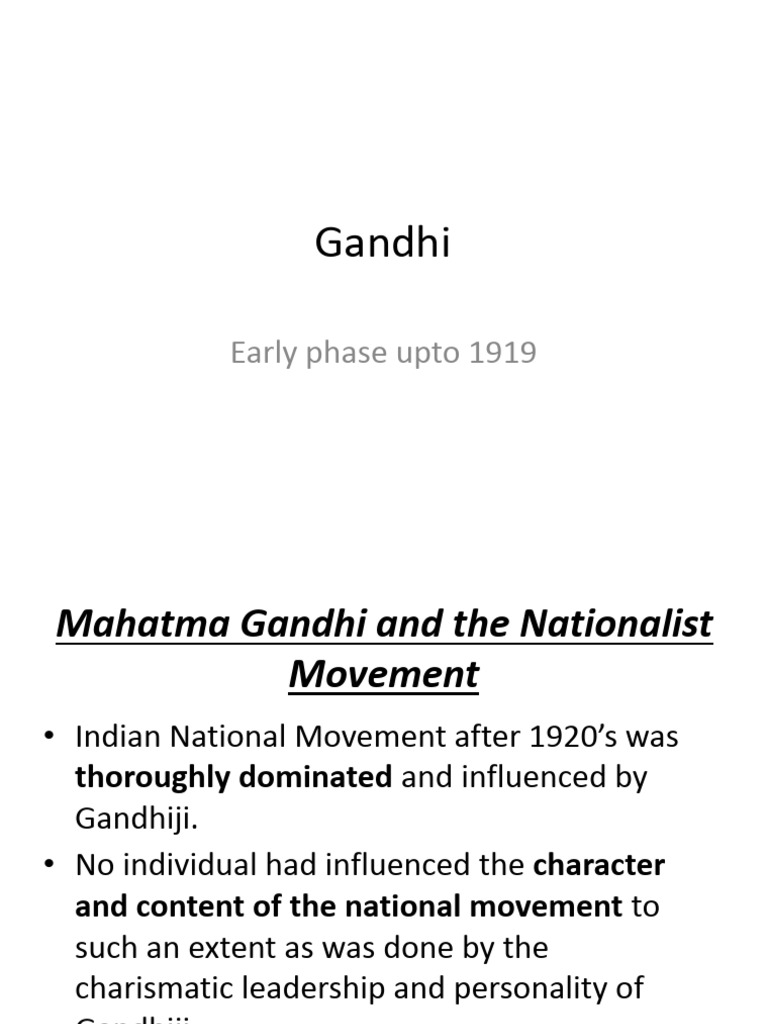 Gandhi's Early Life and Ideological Influences | PDF | Mahatma Gandhi ...