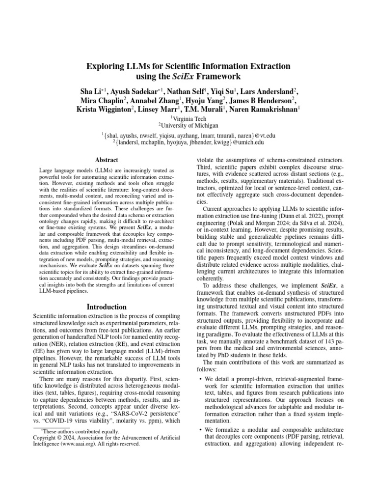 SciEx: LLM Framework for Scientific Extraction | PDF | Accuracy And ...