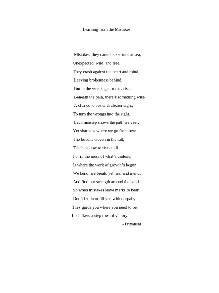 Learning From The Mistakes PDF