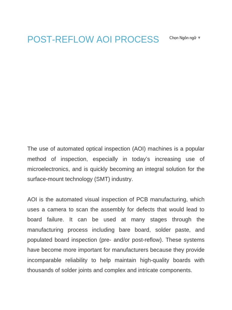 3D AOI Process in PCB Manufacturing | PDF