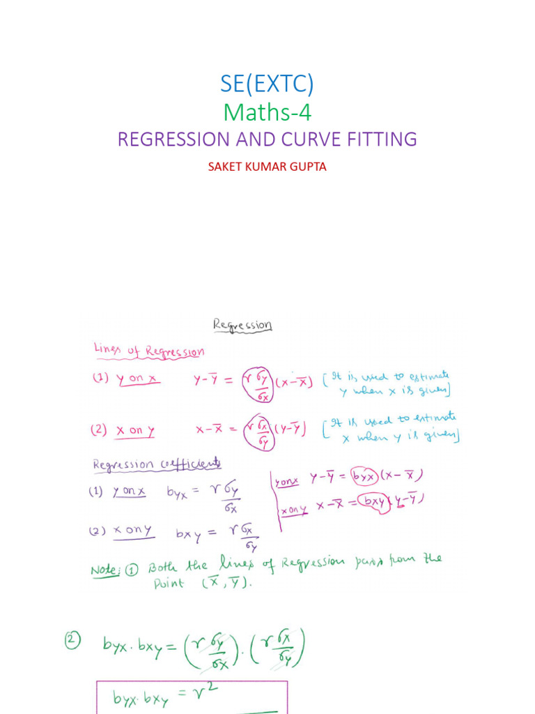 Lecture-10, Regression and Curve Fitting | PDF
