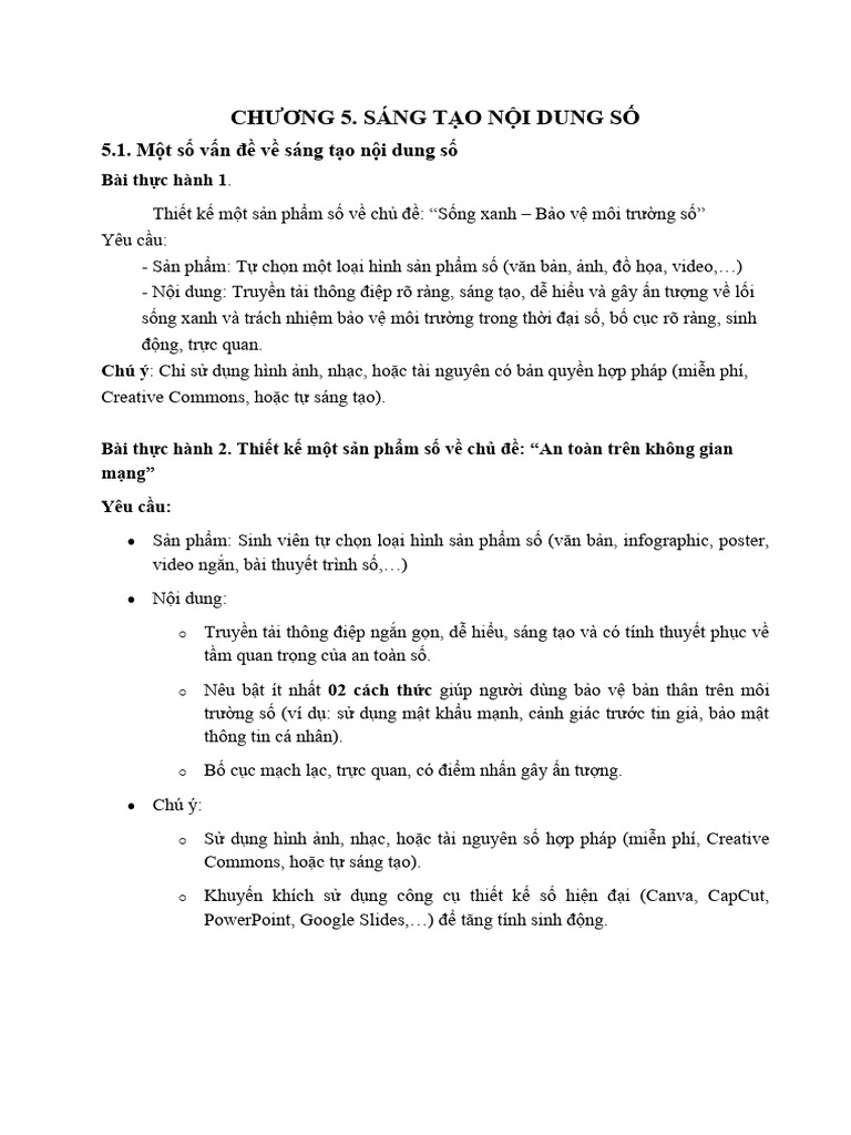 Bài Tập Thực Hành Word | PDF