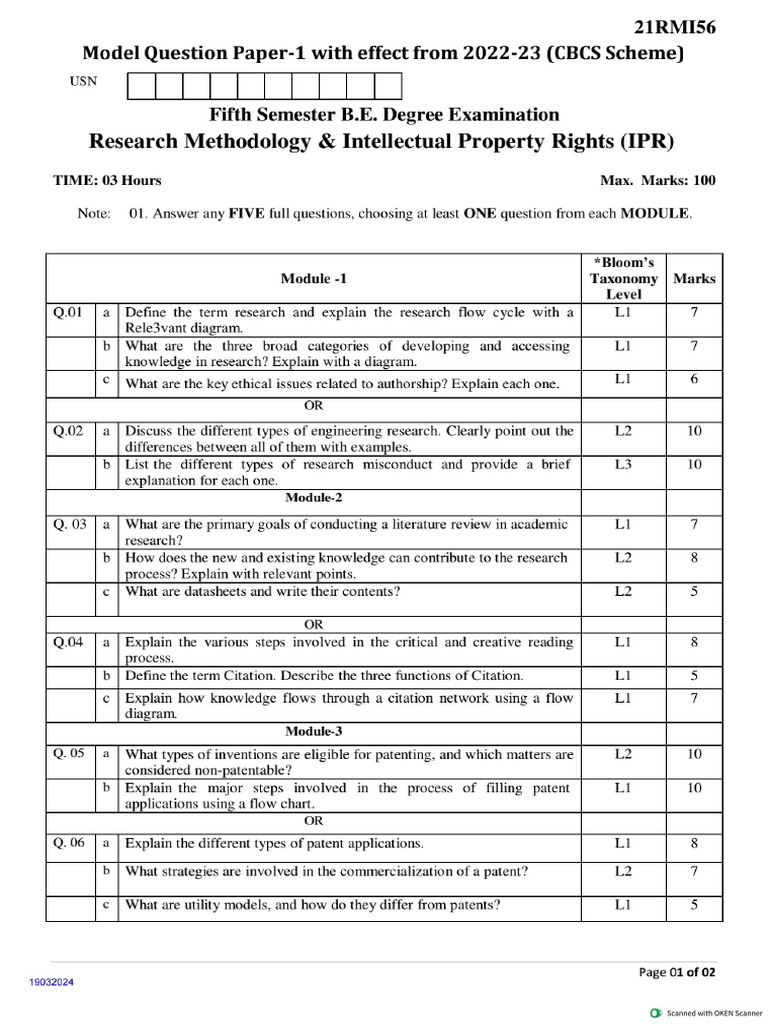 Model Question Paper | PDF