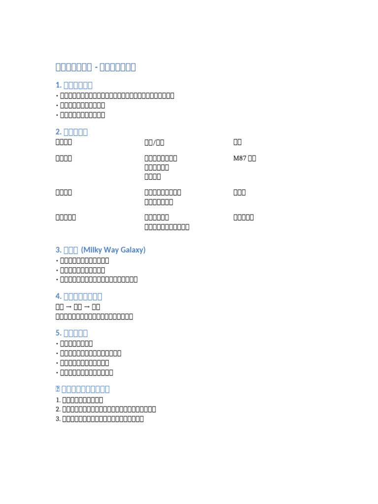六年级科学单元十一星系笔记含思维导图| PDF, image size:768x1024
