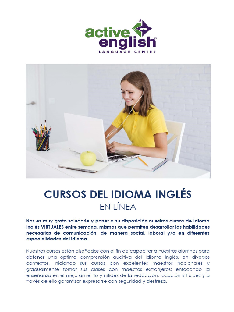 Cursos Del Idioma Inglés - en Línea - Active English A.C. | PDF ...