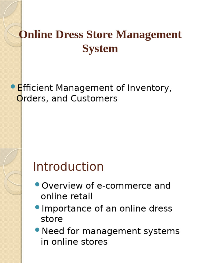 Online Dress Store Management System | PDF