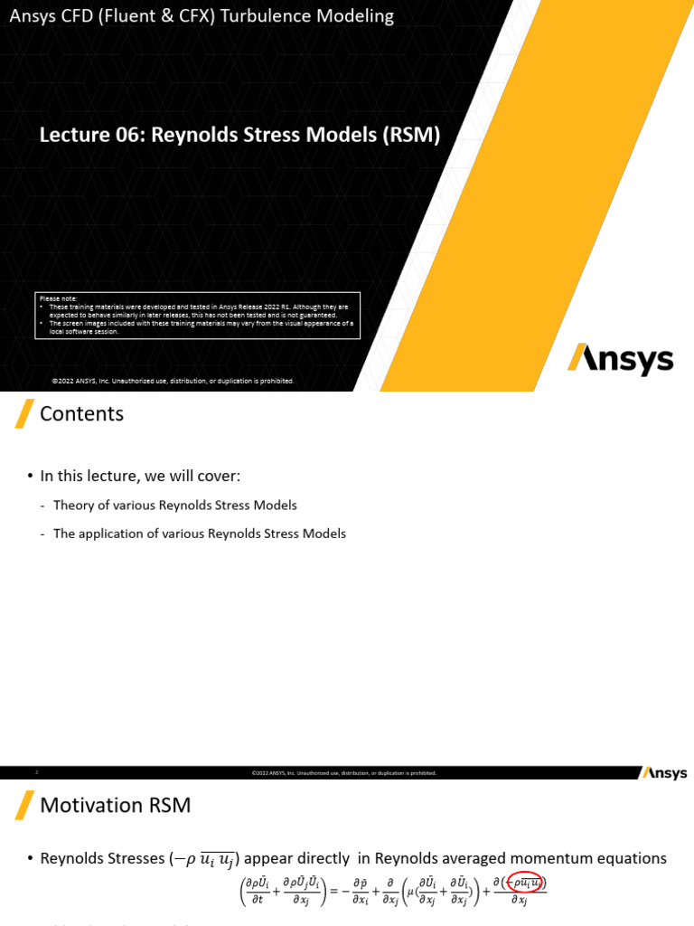 Ansys RSM Turbulence Modeling Guide | PDF | Fluid Dynamics | Turbulence