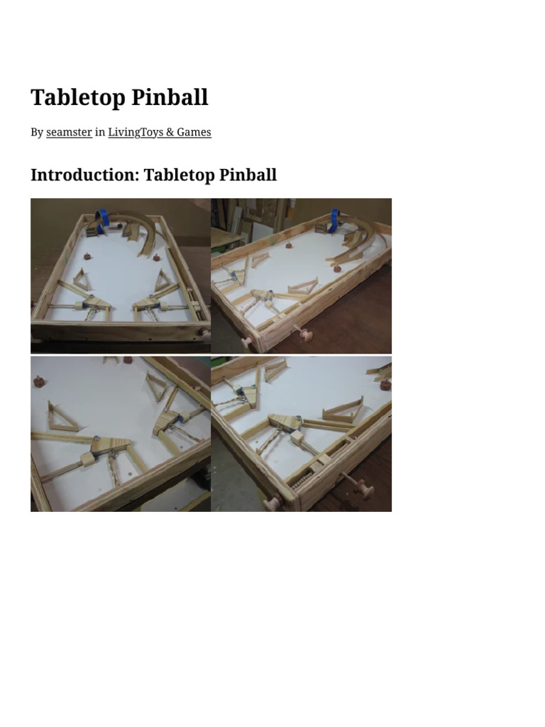 Tabletop Pinball - 8 Steps (With Pictures) - Instructables | PDF ...
