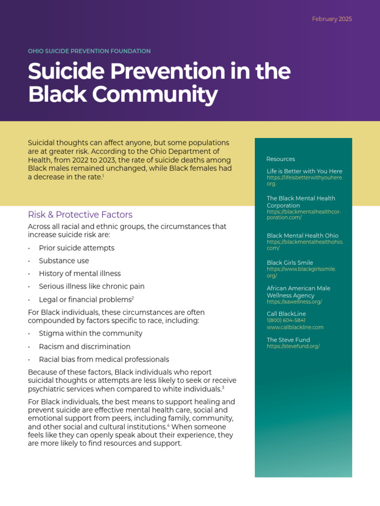 February 2025 Suicide in Black Community For Web | PDF | Suicide ...