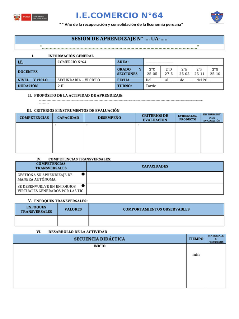 Plan de Aprendizaje Secundaria 2023 | PDF | Evaluación | Aprendizaje